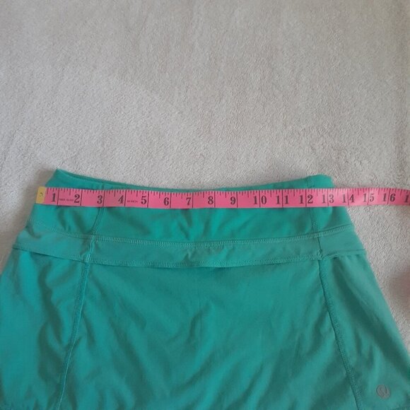 Lululemon Women's Size 2 Aqua Green Coolmax Inner Drawstring Athletic Skort - Picture 12 of 13